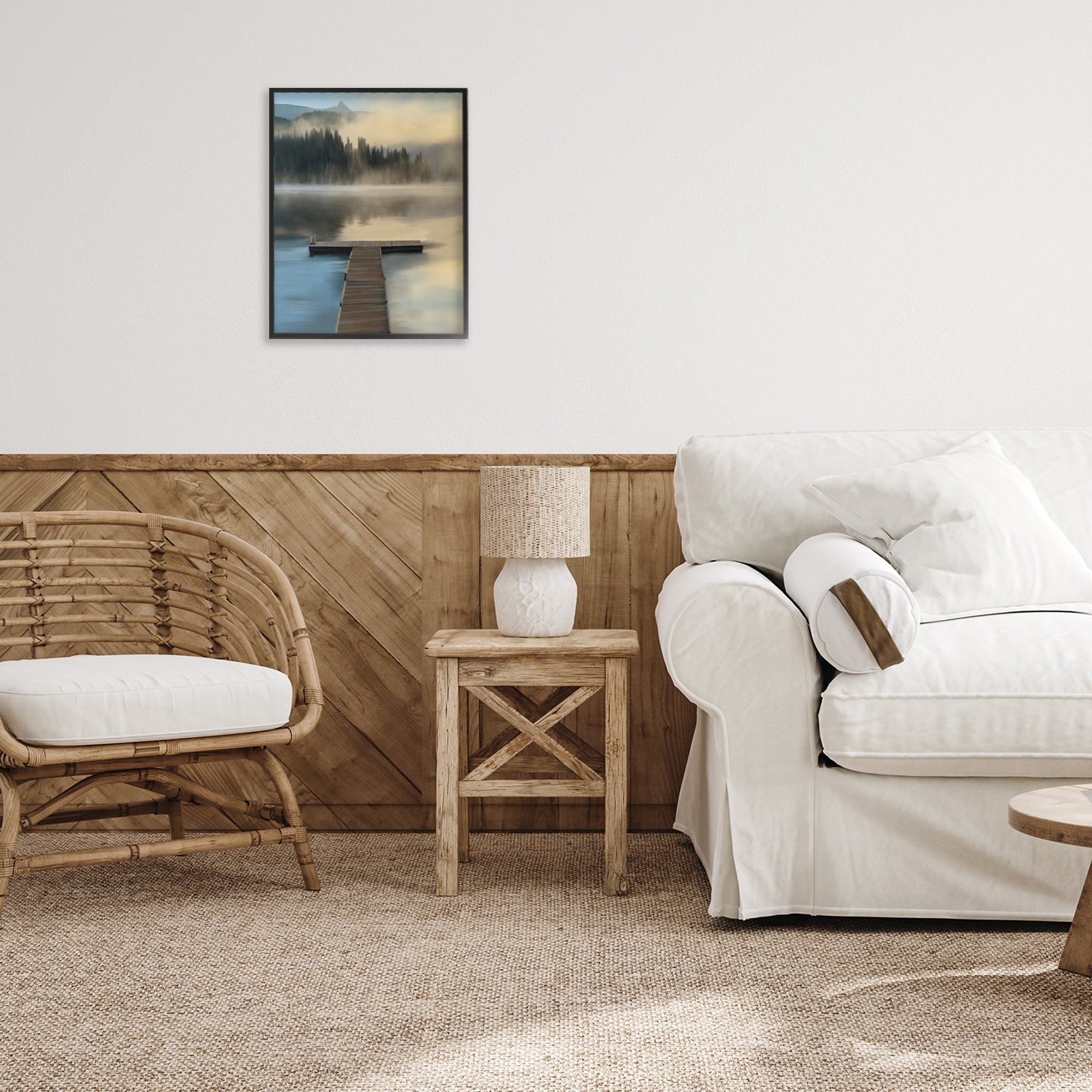 Stupell Industries Reflective Lake At Dusk Black Framed Giclee Art, design by Renel Peters