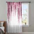 thumbnail image 4 of Pink Sheer Curtains 96 Inches Long, Summer Botanical Leaves Watercolor Light Filering Curtains, Privacy Drapes Simi Floor to Veiling Curtain for Living Room Bedroom Large Window Treatment, 4 of 9