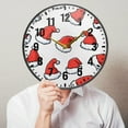 thumbnail image 6 of Yayeee Wall Clock Battery Operated 9.5" Silent Quartz Non-Ticking for Living Room Decor, Santa Hats Pattern, 6 of 8