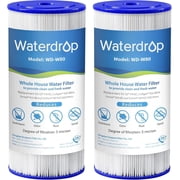 Waterdrop FXHSC Whole House Water Filter, Replacement for GE FXHSC, GXWH40L, GXWH35F, American Plumber W50PEHD, W10-PR, Culligan R50-BBSA, 5 Micron, 10" x 4.5", High Flow Sediment Filters, (2)