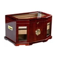 thumbnail image 3 of Chancellor Beveled Glass Cigar Humidor - High Gloss Mahogany Finish - Capacity: 300, 3 of 6