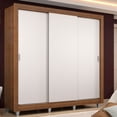 thumbnail image 1 of Ropero Closet Madesa Lyon 3 Puertas Pies Marron/Blanco, 1 of 5