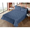 thumbnail image 4 of Ambesonne Marine Fitted & Flat Sheet with Shams 4 Pcs Set, Swimming Nautical Ocean Art, King, Indigo and Slate Blue, 4 of 5