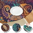 thumbnail image 4 of Bohemian Floral Round Tablecloth 52-56 Inch Elastic Hem Fit, Colorful Printed Table Cover for Kitchen Dining Patio Party Decor, 4 of 7