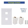 thumbnail image 4 of 1 Paquete de Placa de Pared Ethernet de 2 Puertos, Cat6 Hembra a Hembra Conector de Pared RJ45 Acoplador en LíNea Salida de Pared, Blanco, 4 of 5