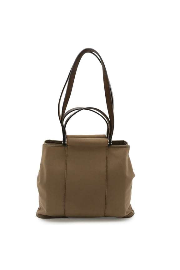 Pre-Owned HERMES Cabag PM Tote Bag, Handbag, Shoulder Toile Officier Leather, Mocha Beige, N...