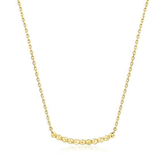 Ross-Simons Italian 10kt Yellow Gold Beaded Station Cable-Chain Necklace, Women's, Adult