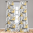 thumbnail image 4 of Ambesonne Halloween Curtains, Ghost Pumpkin Star Plot, Pair of 28"x63", Earth Yellow Off White, 4 of 5