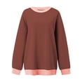 thumbnail image 3 of ameIAEA Womens Sweatshirts Long Sleeve Crewneck Pullover Tops Color Block Loose Fall Shirts, 3 of 4