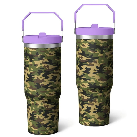 30oz Handheld Travel Tumbler with Handle – Double Wall Stainless Steel Insulated Cup, Flip Straw Lid, Leak-Proof & BPA-Free for Hot and Cold Drinks – Durable Coffee & Juice Mug Pink