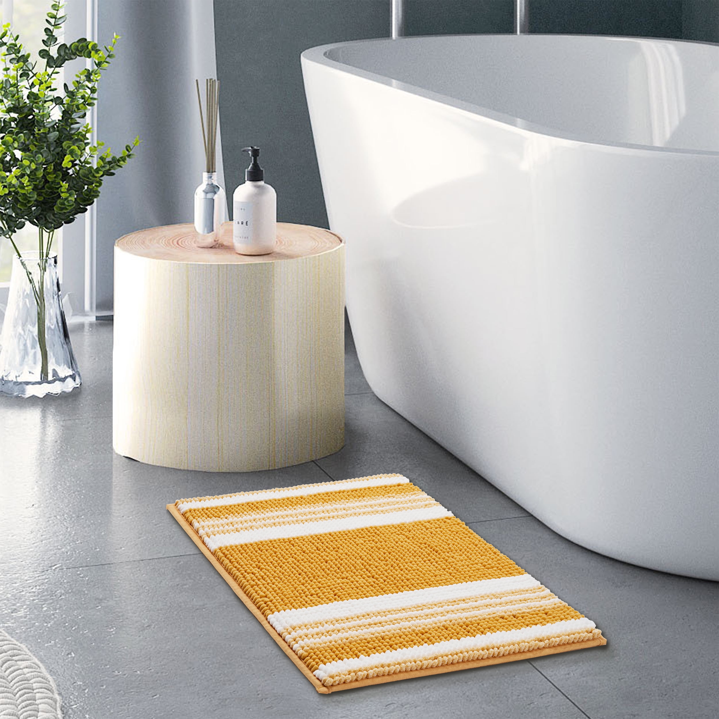 Mainstays Performance Foam Noodle Bath Rug, 17 x 24, Yellow