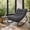 Dark gray, variant on Outdoor Rocking Chair, Foldable Patio Rocker with Padded Oxford Cushion, Portable Porch Lounge Chair with 450 lbs Iron Frame, Indoor Outdoor Garden Backyard Balcony Camping