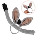 thumbnail image 3 of Conjunto de diadema y cola de burro para disfraz de animal, ideal para Halloween, Pascua y fiestas de cumpleaños Orejas y cola de peluche para adultos y niños, 3 of 7