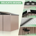 thumbnail image 5 of Aoxun 9.7' x 7.6' Outdoor Storage Shed with Base Frame, Metal Garden Shed with Lockable Door for Patio, Backyard(Floor not included), 5 of 11