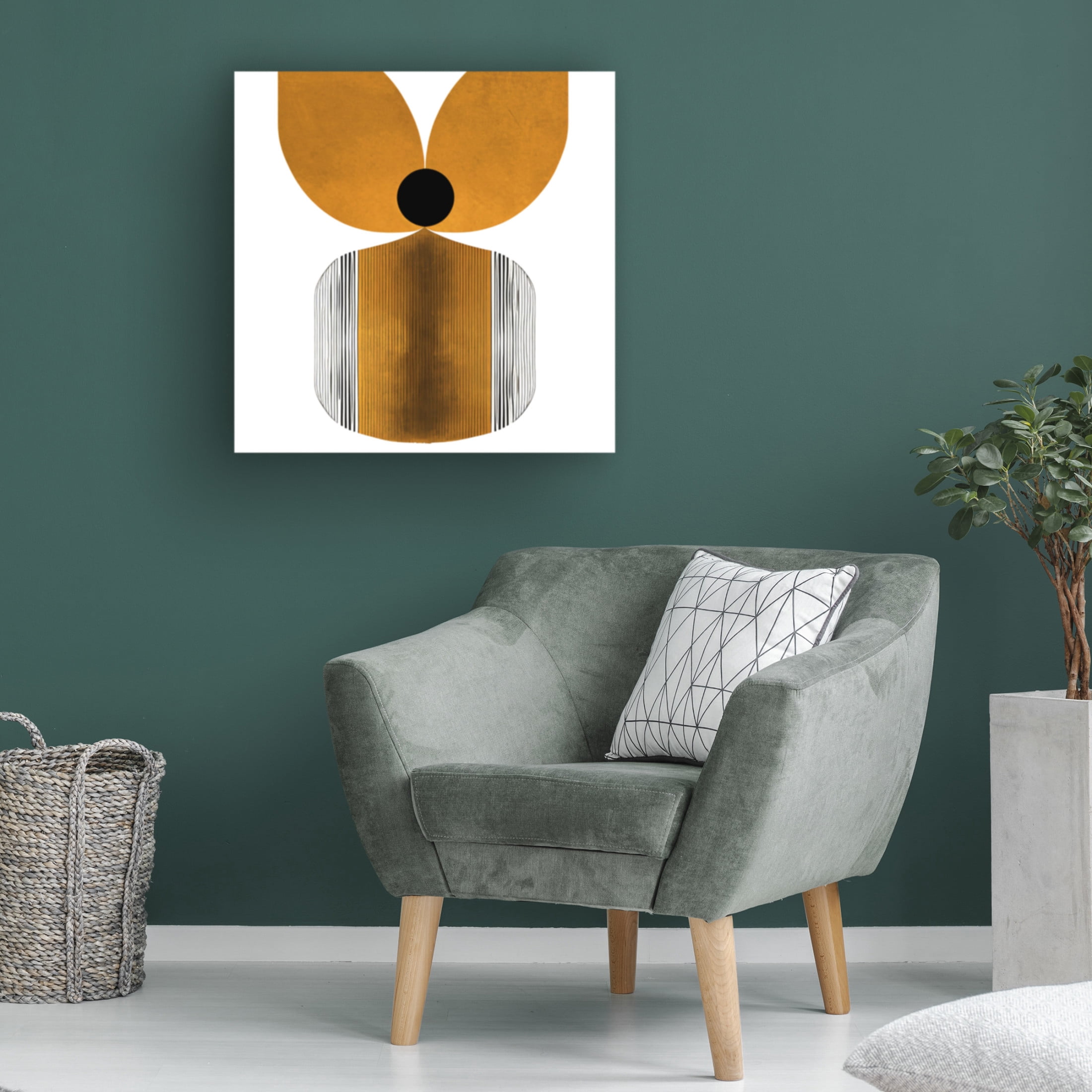 Canvas Wall Art - Ray Heere 'Mid Century Abstract Painting 12' Wall Art for Living Room, Bedroom, or Office Décor by Trademark Fine Art - 18 x 18 Inches