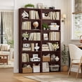 thumbnail image 3 of Homfa 2PCS 6-Tier Bookshelf, 70.8 Inch Tall Wooden Bookcase Storage Shelving Unit, Freestanding Display Rack for Living Room Office Home，Cherry, 3 of 8