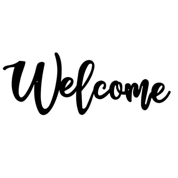 LAMIRO New Metal Welcome Wall Door Wall Hanging Metal Handicraft Wall Decoration,Black Metal Welcome Sign,Welcome Wall Decor (Small,Black)