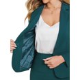 thumbnail image 6 of INSPIRE CHIC Women's Suit Sets Long Sleeves Blazer and Pencil Skirt Two Pieces Work Outfits L Teal Green, 6 of 7