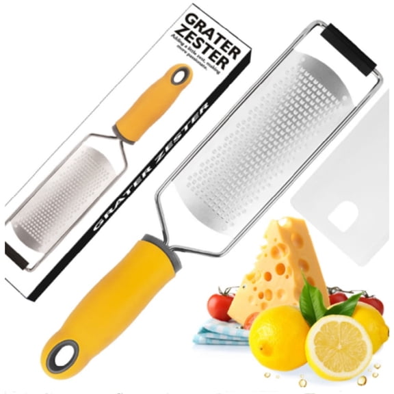 1-Pack Stainless Steel Cheese Grater and Lemon Zester, Handheld Fine Grater for Parmesan, Citrus, Ginger, Garlic, Nutmeg, Chocolate TIKA