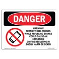 thumbnail image 1 of SignMission OS-DS-A-1218-L-2396 12 x 18 in. OSHA Danger Sign - Warning Turn Off Cell Phones, 1 of 1