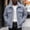 Blue, variant on Men's Sherpa Lined Trucker Jacket Stand Collar Full Zip Fall Winter Warm Fuzzy Outerwear Coat