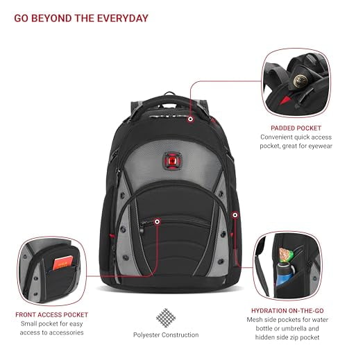 Wenger Synergy Backpack 605074 ブラック 15.6 Wenger Synergy 16 inch Laptop Backpack - Ballistic Black – SWISSGEAR