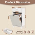 thumbnail image 2 of FANRAL Single Tilt Out Laundry Hamper Cabinet,10 Gallon Wooden Hidden Storage Cabinet,Fluted Trash Can for Bathroom Kitchen Living Room,White Laundry Basket Cabinet, 2 of 9
