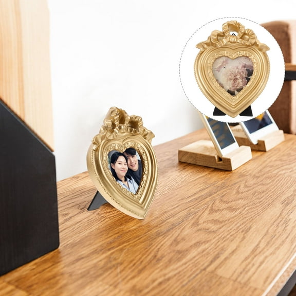 HONMEET Small Heart Shaped Picture Frame Resin 1Pcs Room Decor