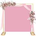 thumbnail image 1 of 8.2FT Wedding Square Wedding Arch, Metal Backdrop Stand for Ceremony Decor, Adjustable Rectangular Arch Frame for Baby Shower, Birthday Party & Anniversary, 1 of 8