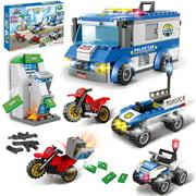 Exercise N Play City Police Building Block Set, Arrest Robber Prison Truck, Police Car Building Kit STEM Toy for Kids 6-12 Christmas Gift
