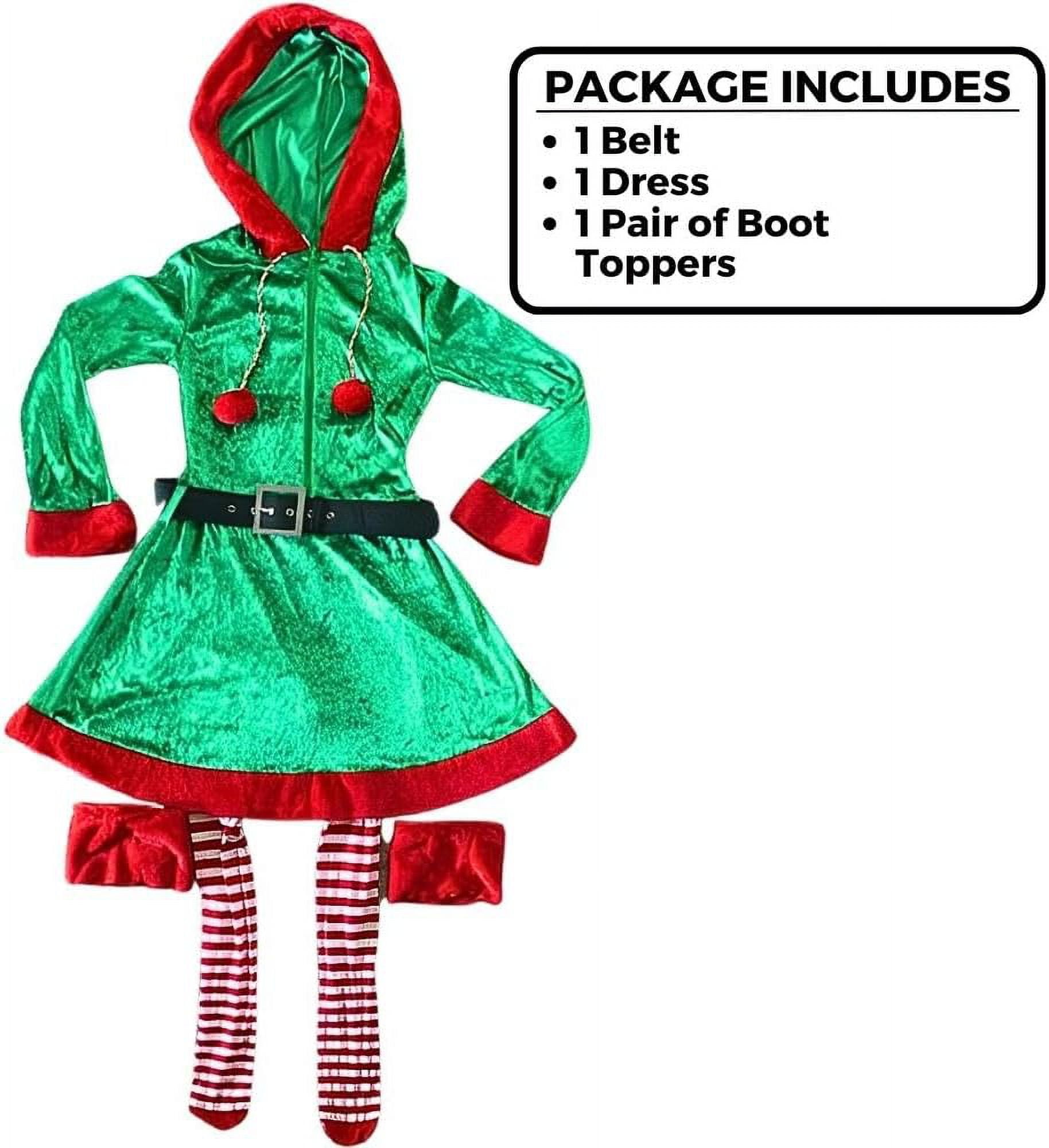 Sassy Christmas Elf Dress Outfit - Green Adult Costume, Small Size -  Walmart.com