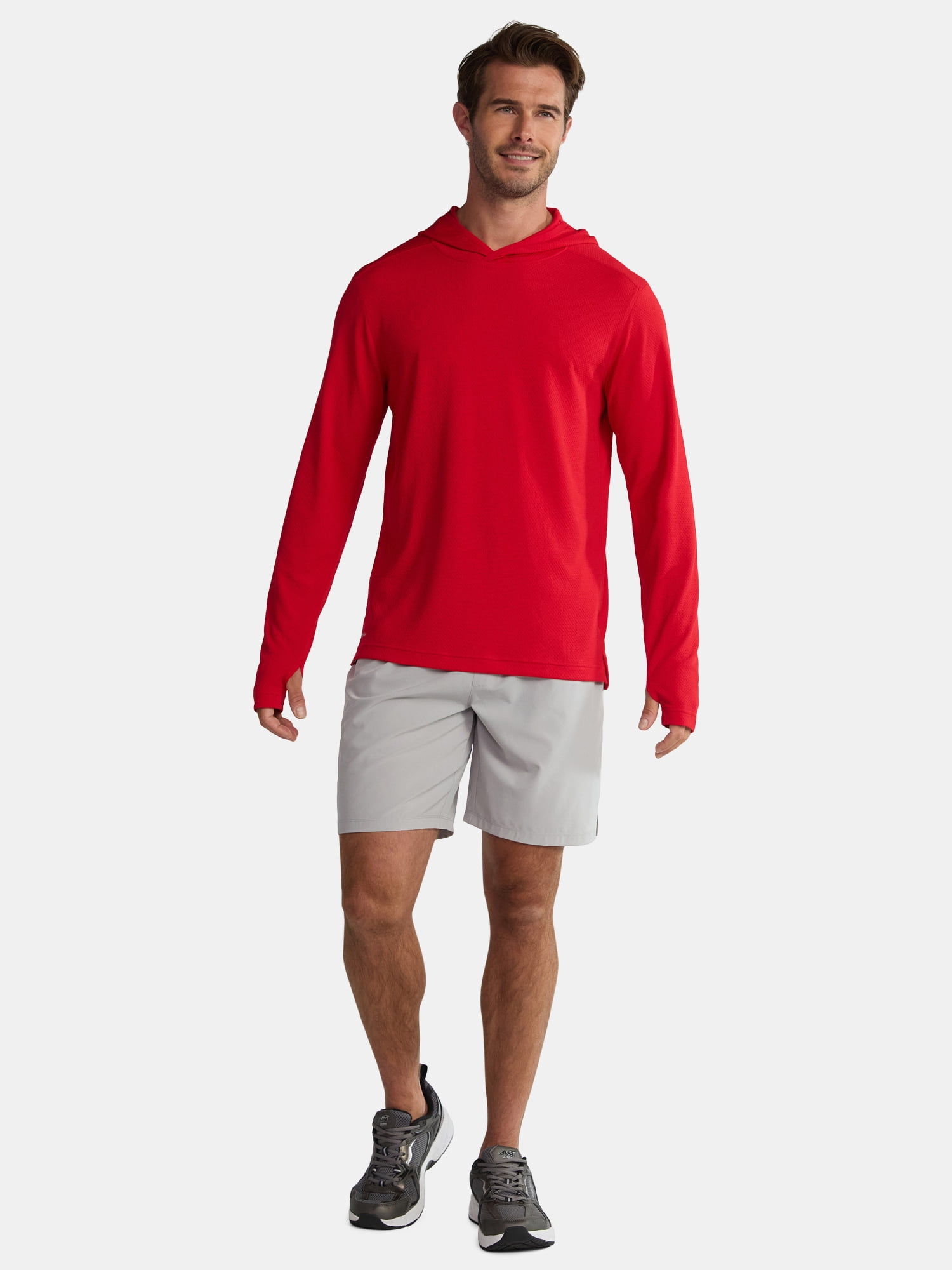 Athletic Works Men's & Big Men's Active Mesh Long Sleeve Hoodie, Sizes S-3XL