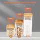 thumbnail image 3 of Glass Storage Jar Food Storage Container with Bamboo Lids for Kitchen Use 3Pcs, 3 of 4