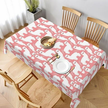 

Tablecloth Cute Alpaca Table Cloth For Rectangle Tables Waterproof Resistant Picnic Table Covers For Kitchen Dining/Party(60x90in)