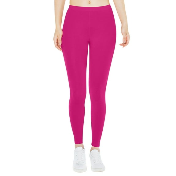 Prolriy Workout Leggings for Women Low Waisted Opaque Soft Yoga Waisted Slim Pants Solid Length Pants Gym Leggings for Women Tummy Control Compression Yoga Pants Women Hot Pink S