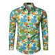 thumbnail image 3 of Camisa de manga larga con estampado para hombre, estilo étnico, disco, hip hop, informal, de los años 70, con botones, estilo social, con estampado floral de cachemira, estilo vintage, 3 of 5