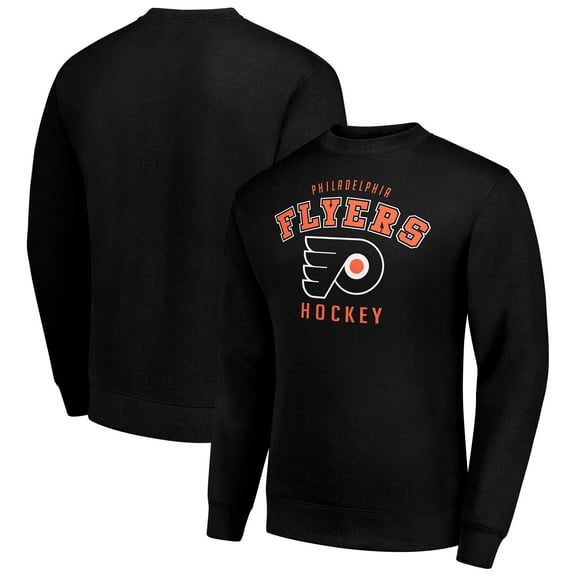 Men's Starter Black Philadelphia Flyers Team Logo Fleece Pullover Sweatshirt