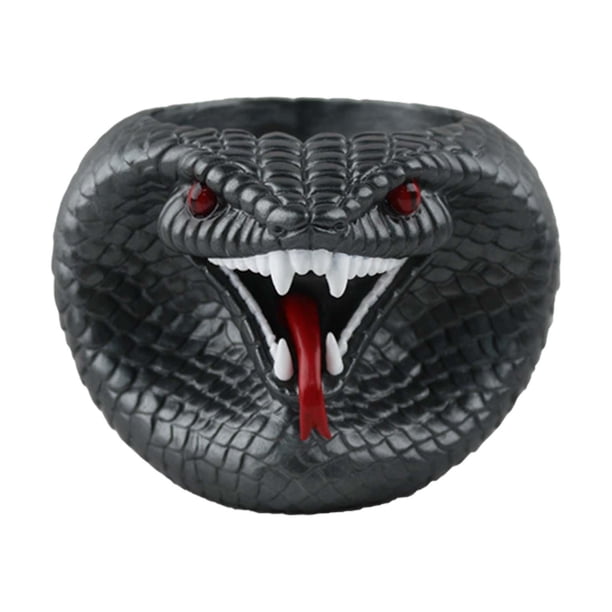 Maceta de resina con forma de serpiente, decorativa para plantas de interior. Gris