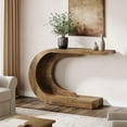 thumbnail image 4 of Tribesigns 43.3" C-Shaped Console Table, Mid-Century Modern Wood Entryway Hallway Table, 4 of 7