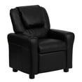 thumbnail image 2 of HBCY Creations Kid's Recliner - Black Faux Leather Upholstery - Integrated Cupholder - Padded Headrest - Safety Recline Feature, 2 of 15