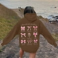 thumbnail image 5 of Women's Graphic Word Hooded Sweatshirt Preppy Style Long Sleeve Casual Pullover Top, 5 of 7