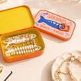 thumbnail image 3 of Travel Jewelry Case, Sardine Tin Jewelry Box, 3d Printed Sardine Tin Like Jewelry Case, Fishbone Earring Holder, Portable Earring Organizer (E), 3 of 8