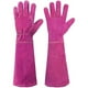 thumbnail image 1 of wonima02 Ladies Thorn Proof Gardening Gloves, Long Gauntlet Heavy Duty Garden Gloves, Elbow Length Women Leather Rose Pruning Glove (Large, Rosy), 1 of 1