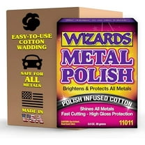 Wizards Products Metal Polish Infused Cotton High Gloss Formula Car Cleaning Wipes, 3 oz