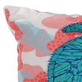 thumbnail image 2 of Jordan Manufacturing 18" x 18" Coral and Teal Turtles Nautical Square Reversible Decorative Throw Pillow with Bead Accent, 2 of 5