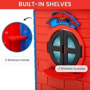 Marvel Spider-Man Plastic Indoor/Outdoor Playhouse with Easy Assembly by Delta Children, Blue/Red