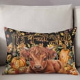 thumbnail image 3 of Thanksgiving Cattle Throw Pillow Cover 16 x 24 Inch Decorative Pillow Cover Fall Pumpkin Sunflower Maple Leaf Black Lumbar Pillowcase Seasonal Rectangle Cushion Case for Couch Sofa Bed Living Room, 3 of 7