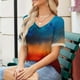 thumbnail image 4 of Camiseta de Manga Corta con Cuello en V de Primavera en Verano, 2025 Suelto Cómodo Poliéster Superior, 4 of 8