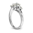 thumbnail image 6 of Solid 14K White Gold Three Stone Engagement Ring Comfort-Fit with CZ Cubic Zirconia Size 8.5, 6 of 8