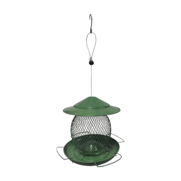 HTHLVMD Bird Houses for Outside, Bird Feeder, Hanging Bird Feeder, Metal Mesh Birdfeeder With Weatherproof Roof & Seed Tray, Squirrel Proof Bird Feeder for Outdoors, Mesh Squirrel Proof, Green